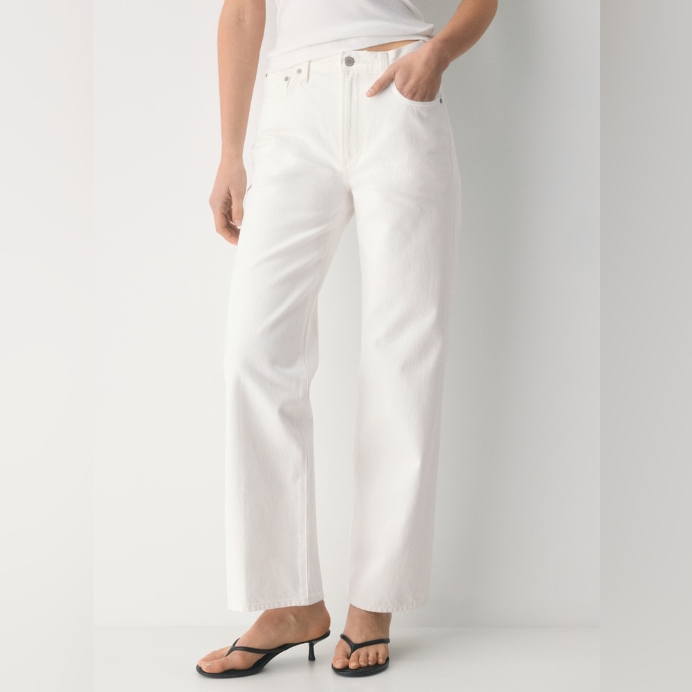 Denim Forum The Farrah Hi-Rise Wide Jean A Little White Lie Size 26